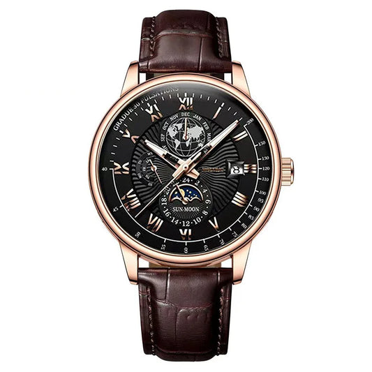 Leather Strap Fashion Business Wristwatch
