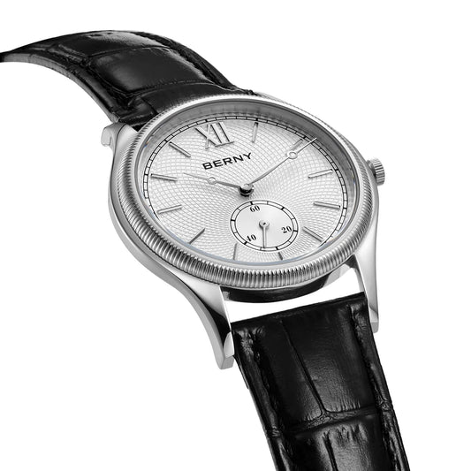 Classic Ultra-Thin Dress Wristwatch with Leather Strap