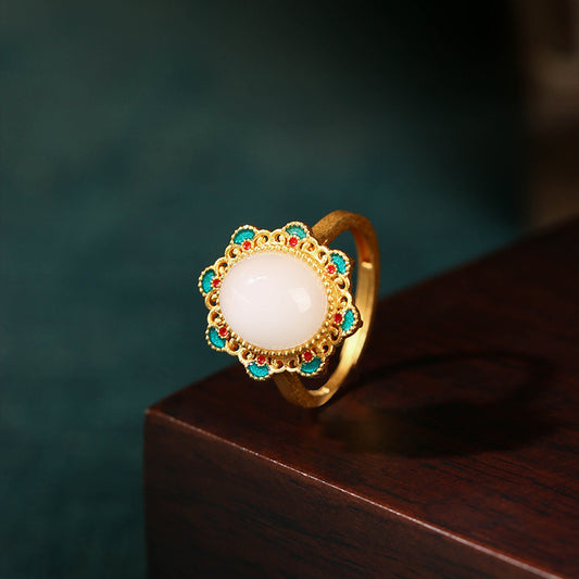 Ancient Gilding Craft Flower Ring
