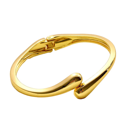 Gold Chunky Bangle Bracelet – Adjustable Twist Cuff for Women & Teens