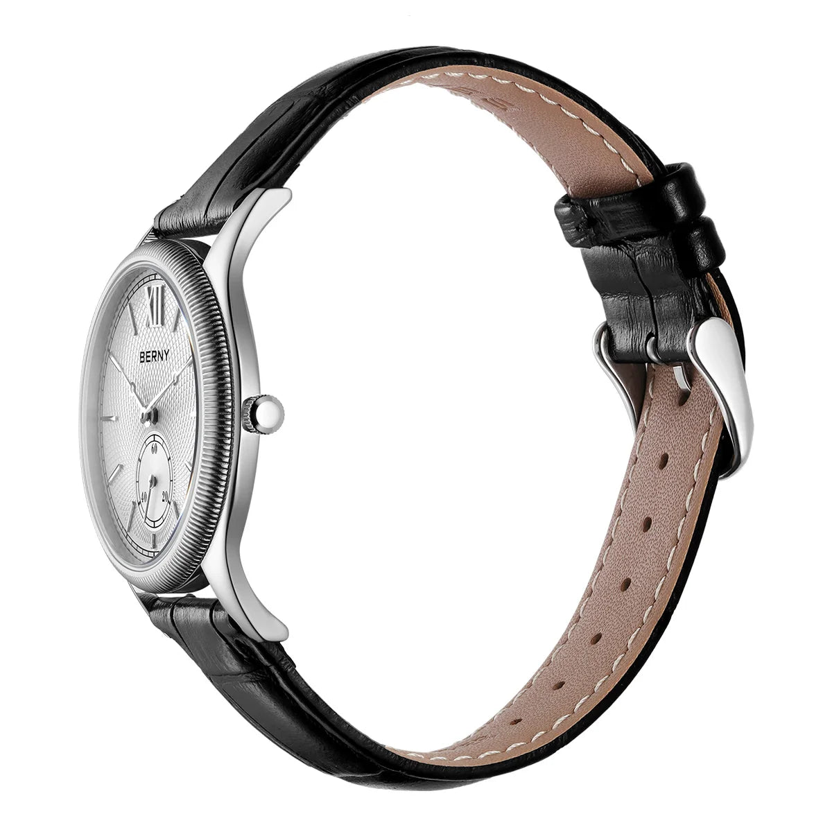 Classic Ultra-Thin Dress Wristwatch with Leather Strap