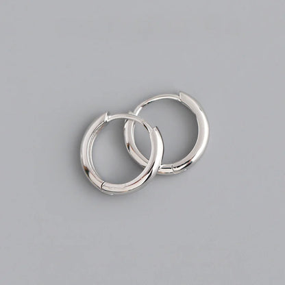 925 Sterling Silver Hoop Earrings – Trendy Geometric Design for Women