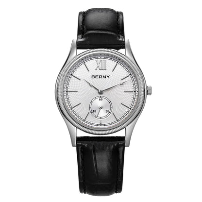 Classic Ultra-Thin Dress Wristwatch with Leather Strap