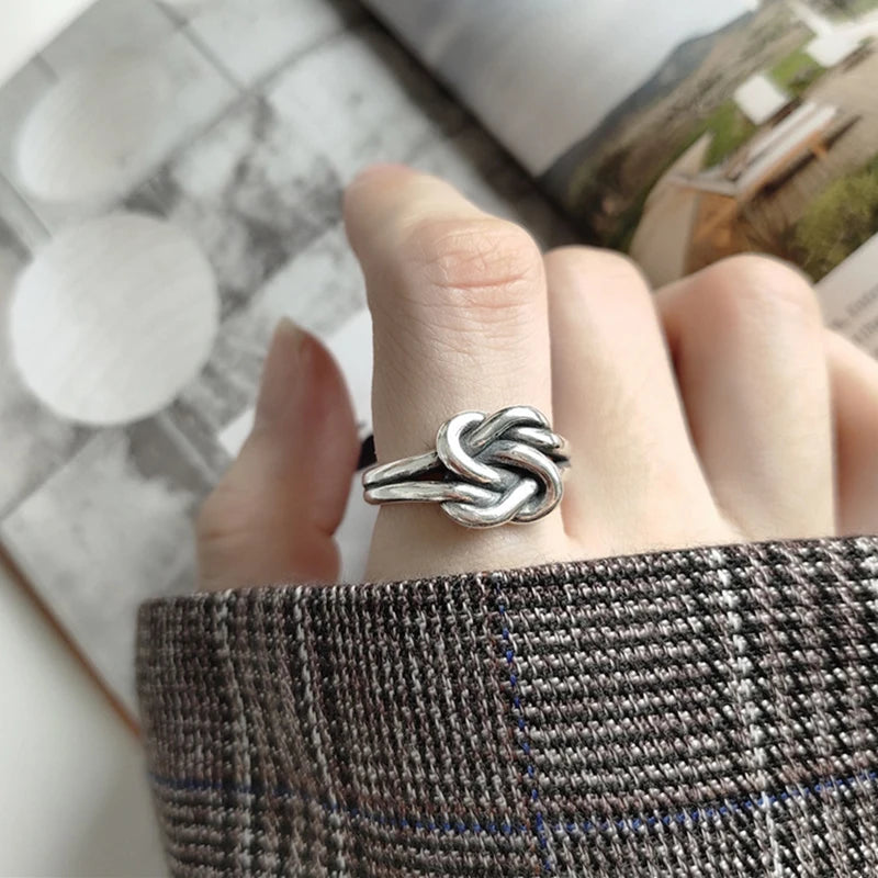 925 Sterling Silver Knot Ring – Elegant Women’s Wedding & Fashion Jewelry