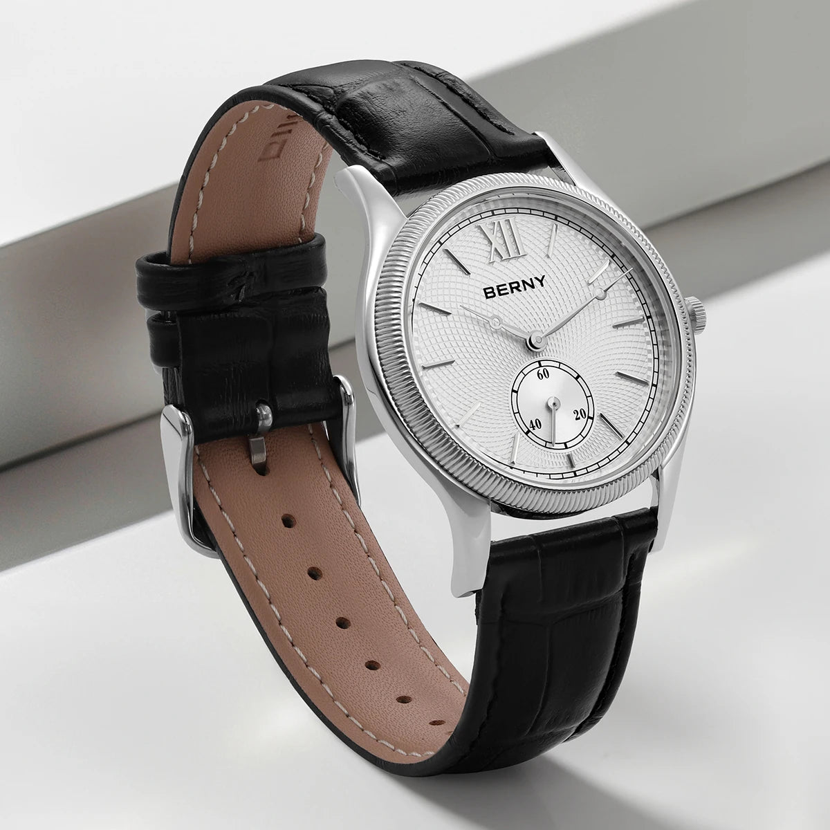 Classic Ultra-Thin Dress Wristwatch with Leather Strap
