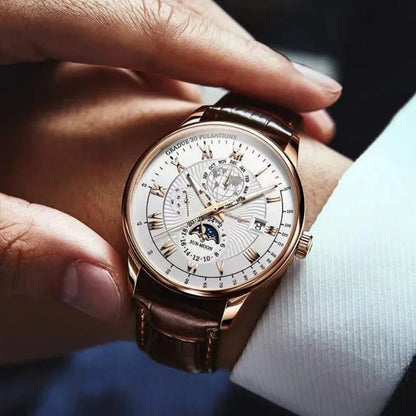 Leather Strap Fashion Business Wristwatch
