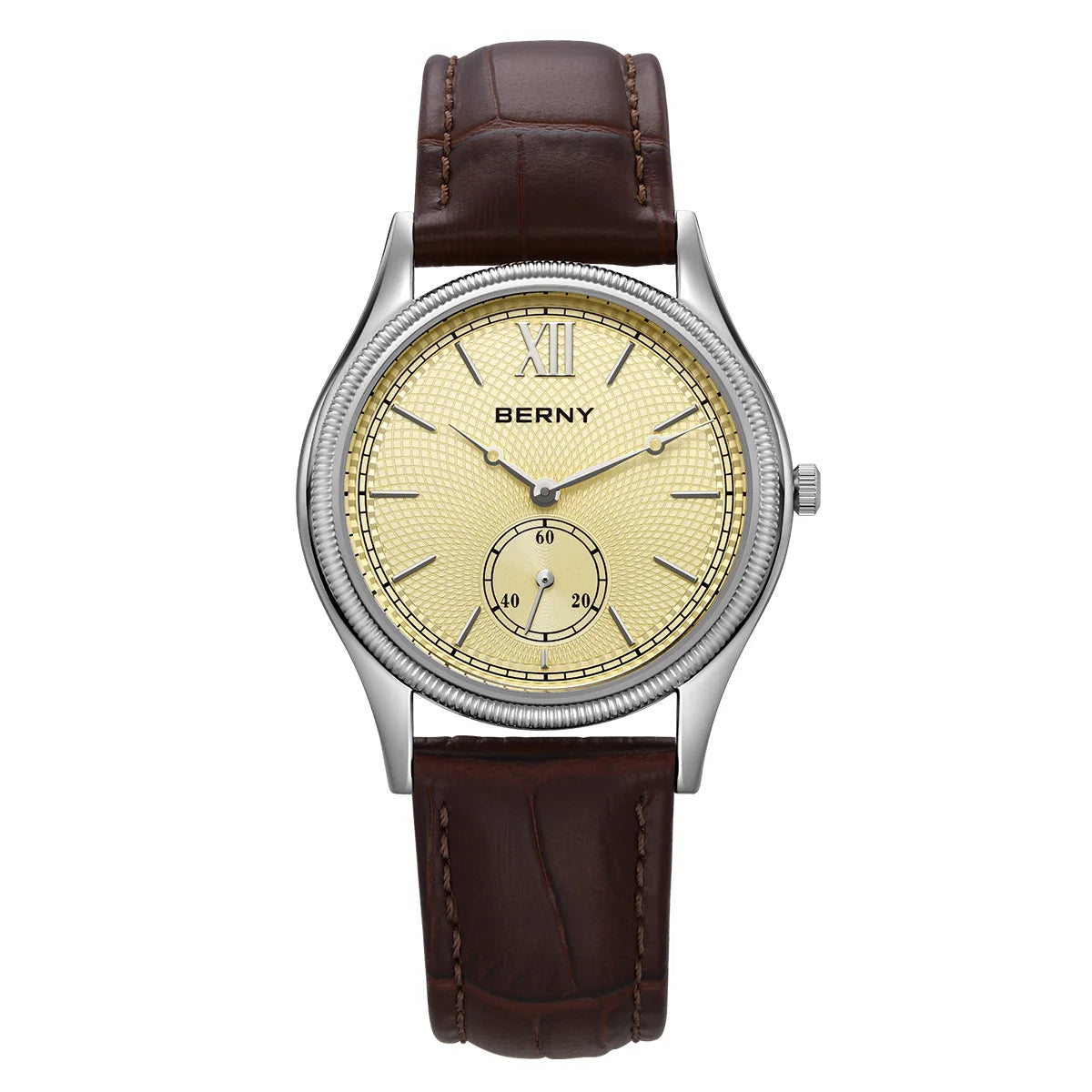 Classic Ultra-Thin Dress Wristwatch with Leather Strap