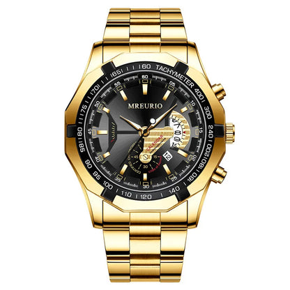 Stainless Steel Business Wristwatch with Calendar