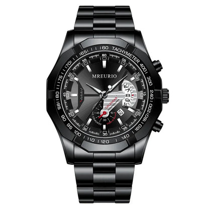 Stainless Steel Business Wristwatch with Calendar