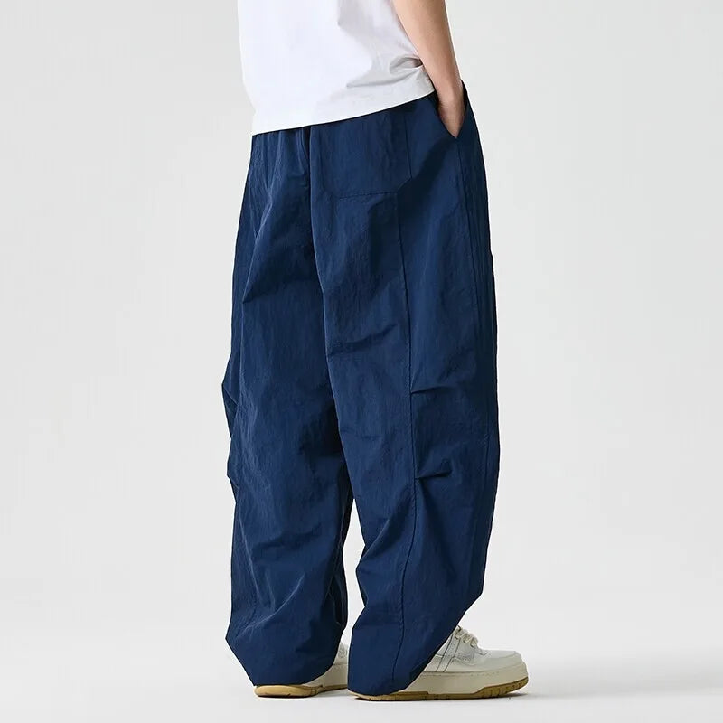 Unisex Wide Leg Pants – Loose Casual Oversize Streetwear with Elastic Waist