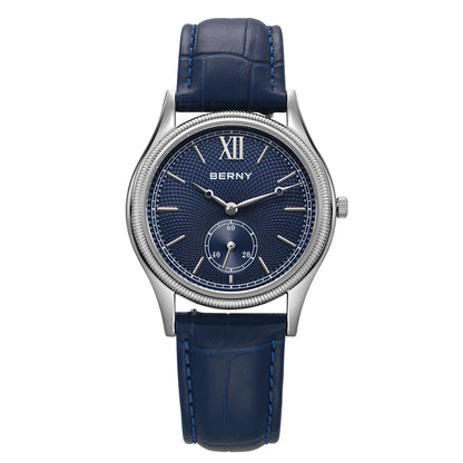 Classic Ultra-Thin Dress Wristwatch with Leather Strap