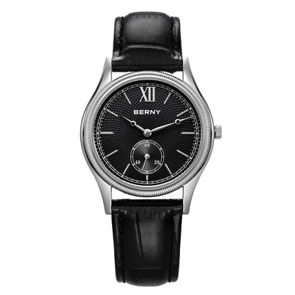 Classic Ultra-Thin Dress Wristwatch with Leather Strap