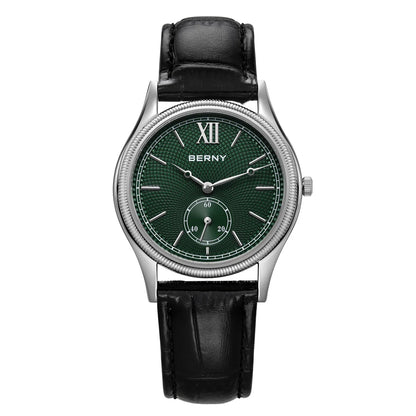 Classic Ultra-Thin Dress Wristwatch with Leather Strap