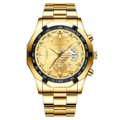 Stainless Steel Business Wristwatch with Calendar