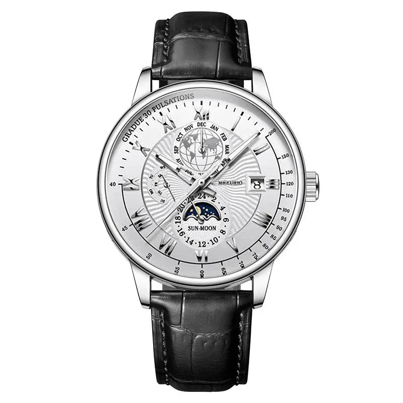 Leather Strap Fashion Business Wristwatch