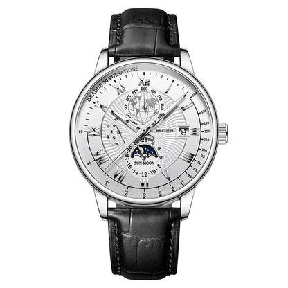 Leather Strap Fashion Business Wristwatch
