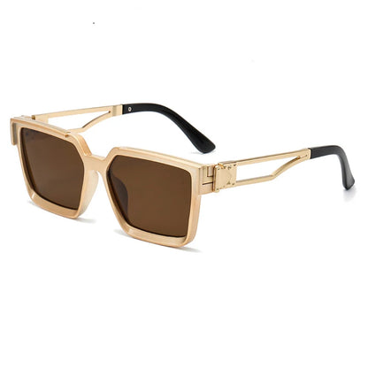 Retro Millionaire Vintage Square Sunglasses – Men & Women Fashion Glasses
