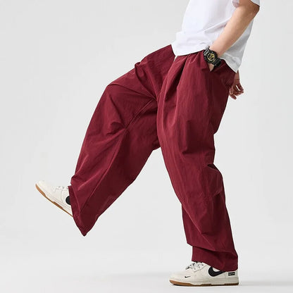 Unisex Wide Leg Pants – Loose Casual Oversize Streetwear with Elastic Waist