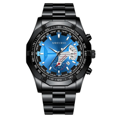 Stainless Steel Business Wristwatch with Calendar