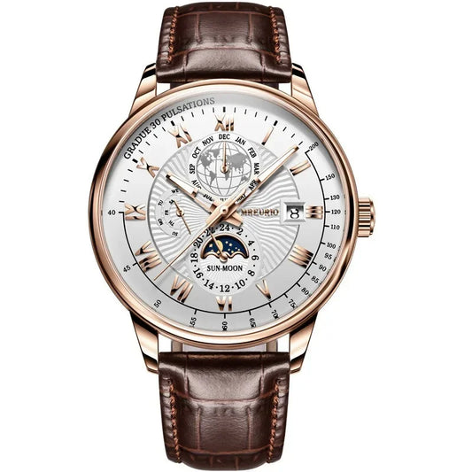Leather Strap Fashion Business Wristwatch