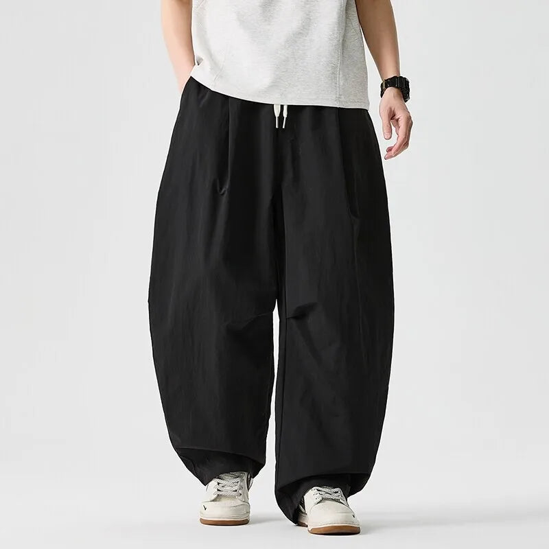 Unisex Wide Leg Pants – Loose Casual Oversize Streetwear with Elastic Waist