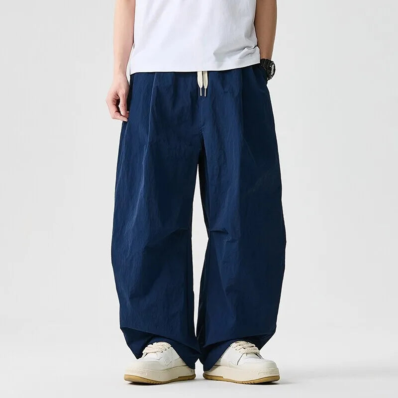 Unisex Wide Leg Pants – Loose Casual Oversize Streetwear with Elastic Waist