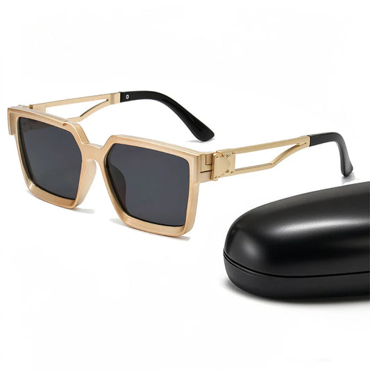 Retro Millionaire Vintage Square Sunglasses – Men & Women Fashion Glasses