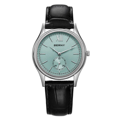 Classic Ultra-Thin Dress Wristwatch with Leather Strap