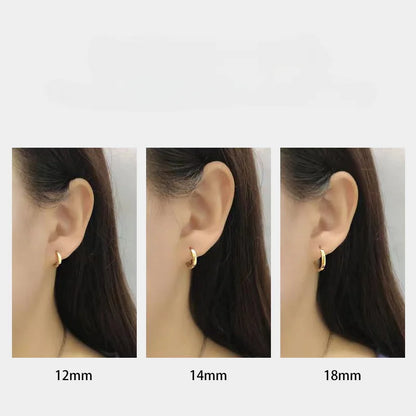 925 Sterling Silver Hoop Earrings – Trendy Geometric Design for Women