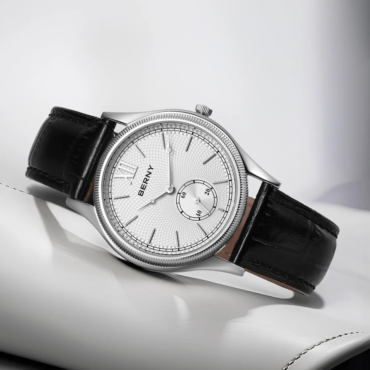 Classic Ultra-Thin Dress Wristwatch with Leather Strap