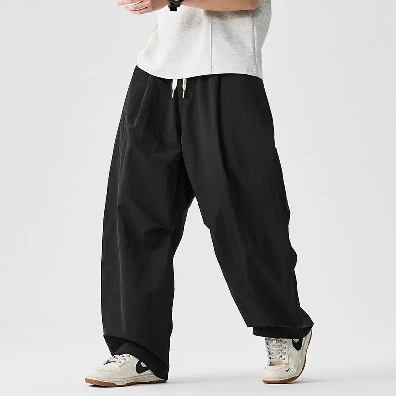 Unisex Wide Leg Pants – Loose Casual Oversize Streetwear with Elastic Waist