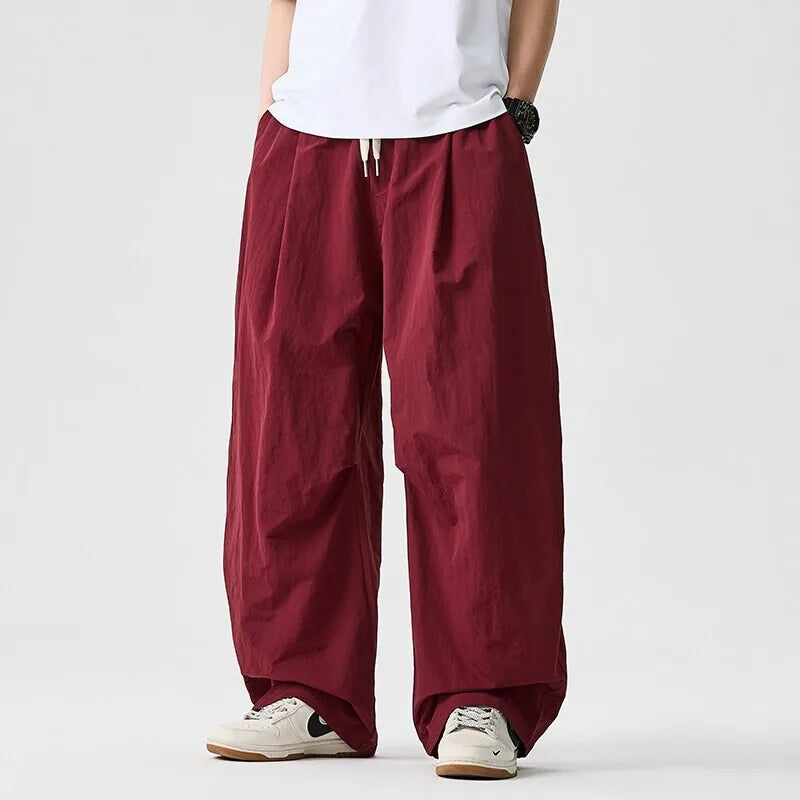 Unisex Wide Leg Pants – Loose Casual Oversize Streetwear with Elastic Waist