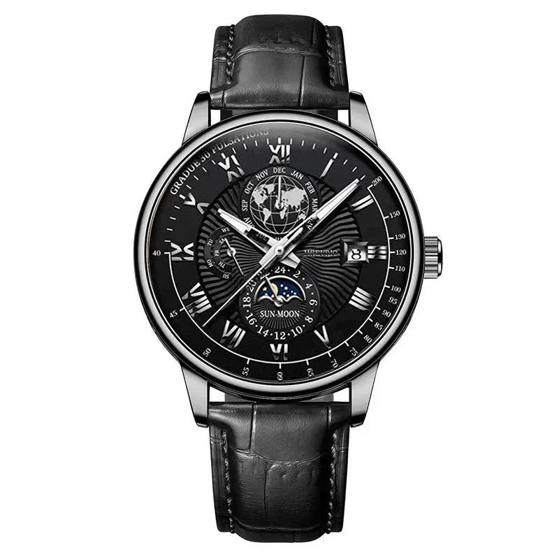 Leather Strap Fashion Business Wristwatch