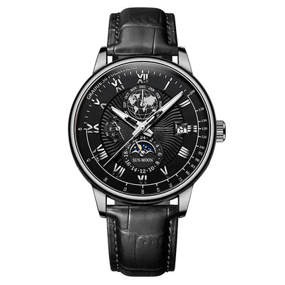Leather Strap Fashion Business Wristwatch