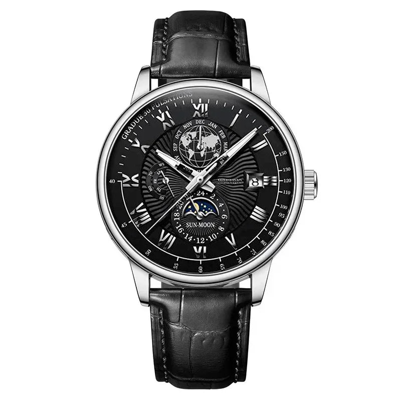 Leather Strap Fashion Business Wristwatch