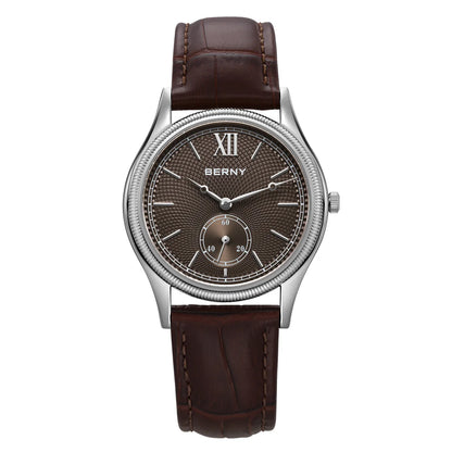 Classic Ultra-Thin Dress Wristwatch with Leather Strap