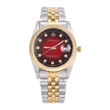 Men’s Golden Quartz Dress Watch – Steel Band, Perfect Valentine’s Gift